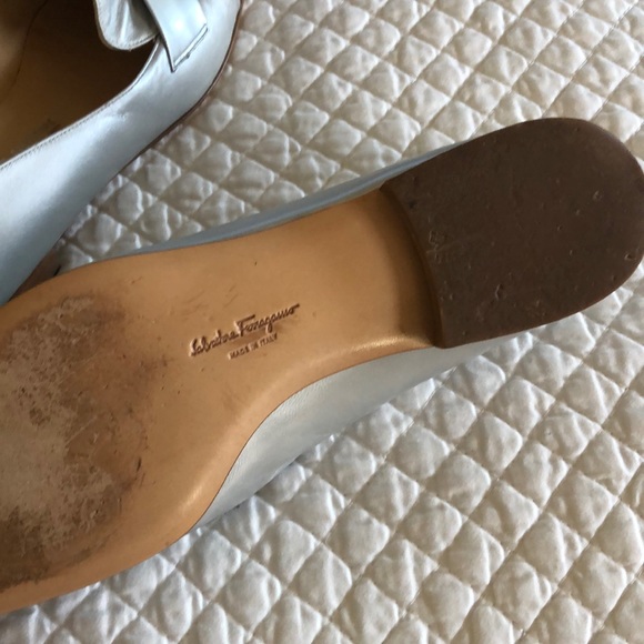 Vintage Salvatore Ferragamo ruched leather loafers